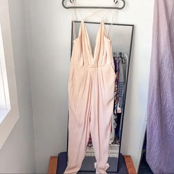 Lovers + Friends My Way Deep V Jumpsuit Nude S - Picture 6 of 8